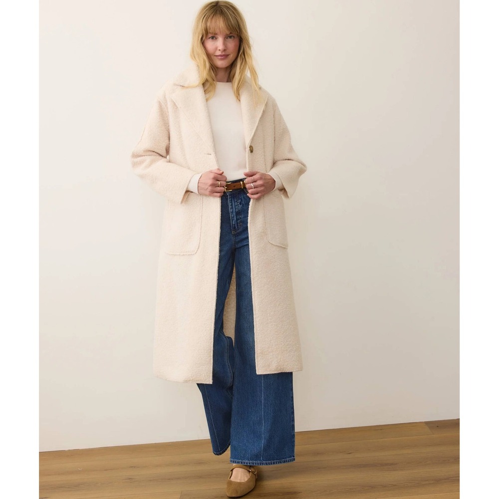 Marine Layer Colette Boucle Topcoat Cream Size Small New With Tags - Picture 2 of 11